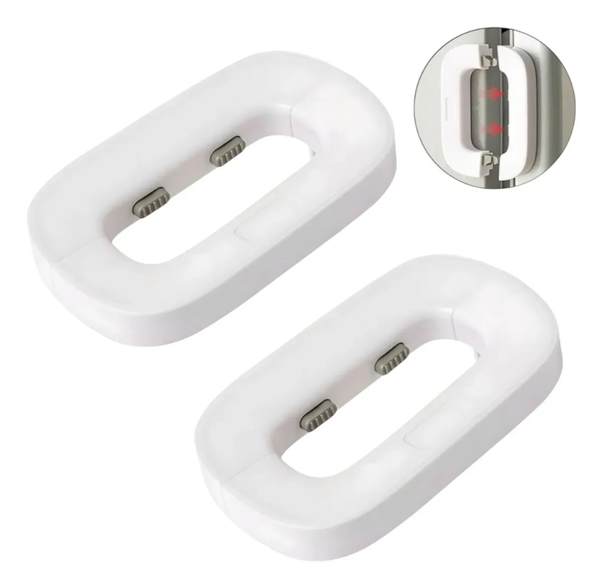 Kit 2 Travas Segurança Multiuso Com Botões Proteção Infantil Branco