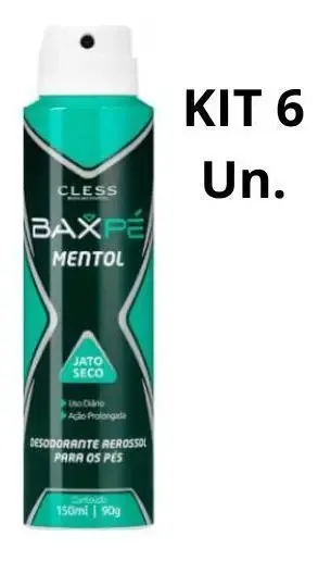 Kit C/6 Cless Baxpé Mentol Desodorante Aero Os Pés 150ml