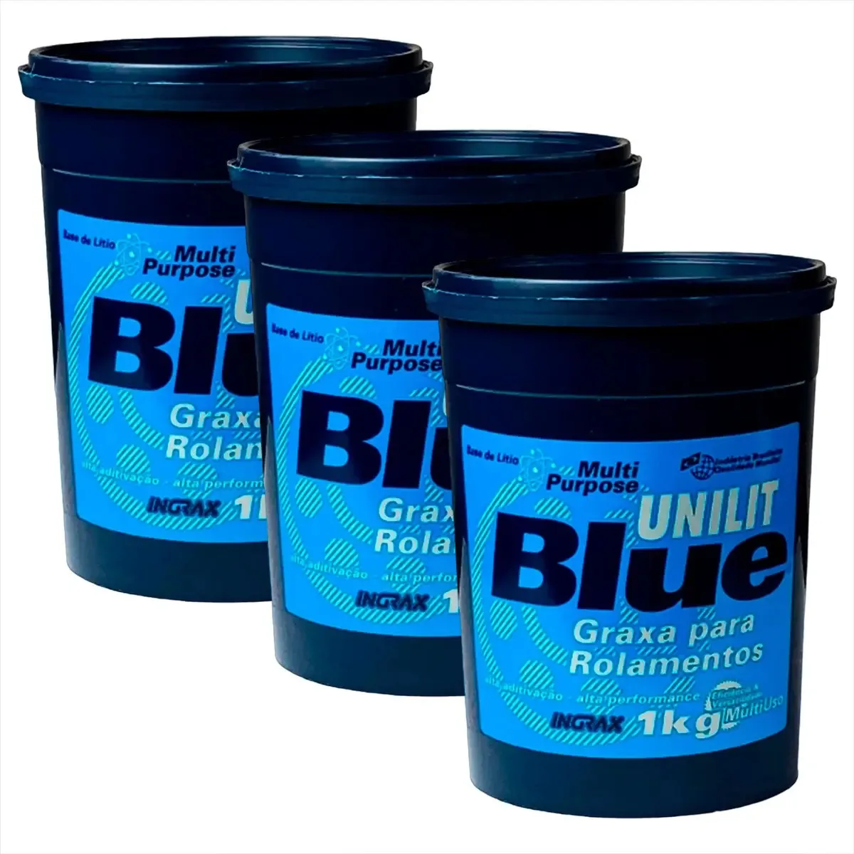 Graxa Premium Unigrax Ca Azul 1kg - Kit C/3