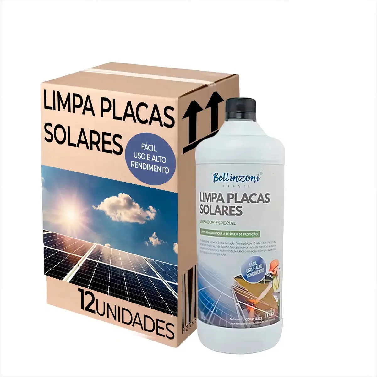 12- Limpador Placa Aumentando A Captação De Energia Solar 1l