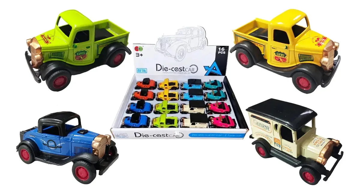 Carrinhos Metal Fricção Die Cast Miniaturas Atacado 4 Cor Colorido