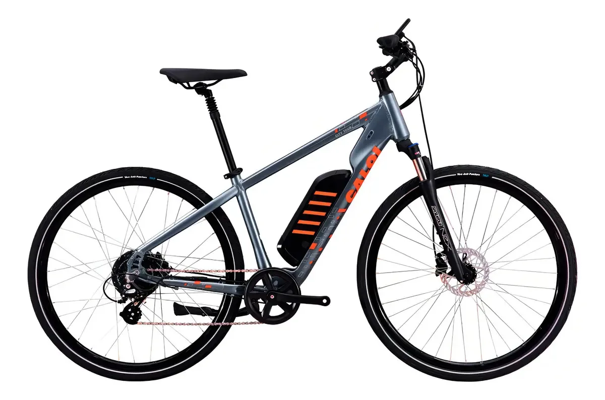 Bike Elétrica Caloi Assistida E-vibe City Tour Shimano Cor Cinza