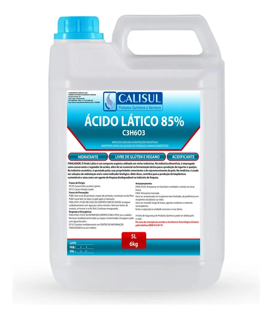 Ácido Lático 85% Alimentício - 6kgs / 5l