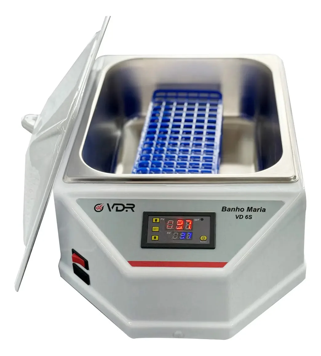 Banho Maria Digital P/ Laboratorio 6l Com Estante 90 Tubos VDR VD6S