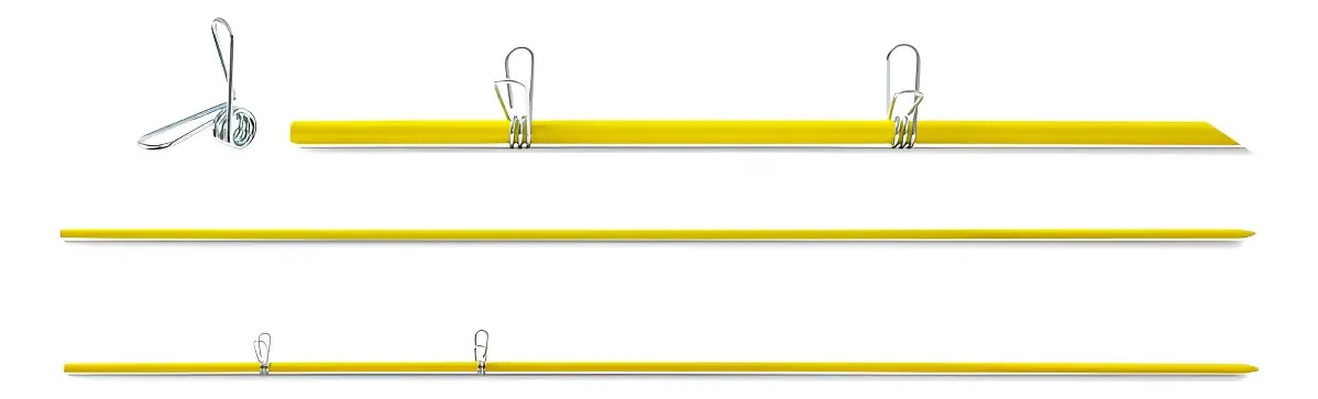 50 Und Vareta De Fibra De Vidro Amarela 1,20m X 10mm P/cerca