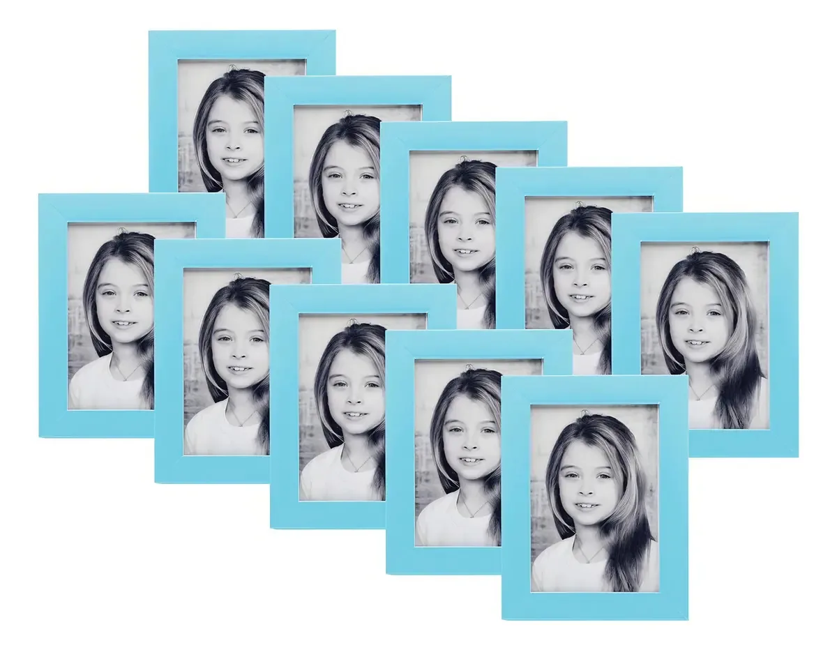 Porta Retratos 10x15 Atacado 35 Unidades Cor Azul-bebê Cor