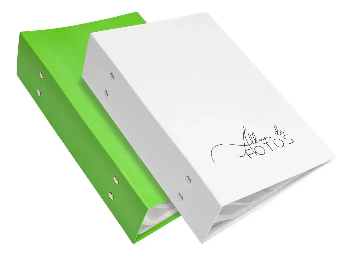 2 Albuns Para 500 Fotos 10x15 Verde Greenery E Branco Fosco