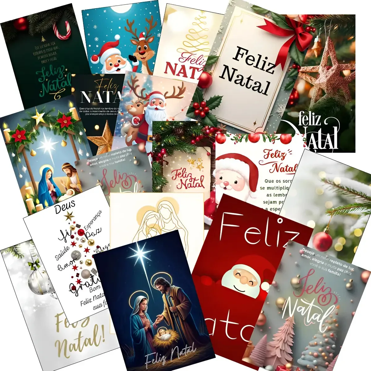 Cartão De Natal Cartões Natalinos Presentes 25 Unid 10x15 Cor