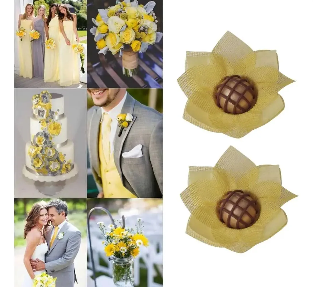 50 Forminhas Doces Modelo Rosa Nobre Casamento Aniversário Cor Amarelo