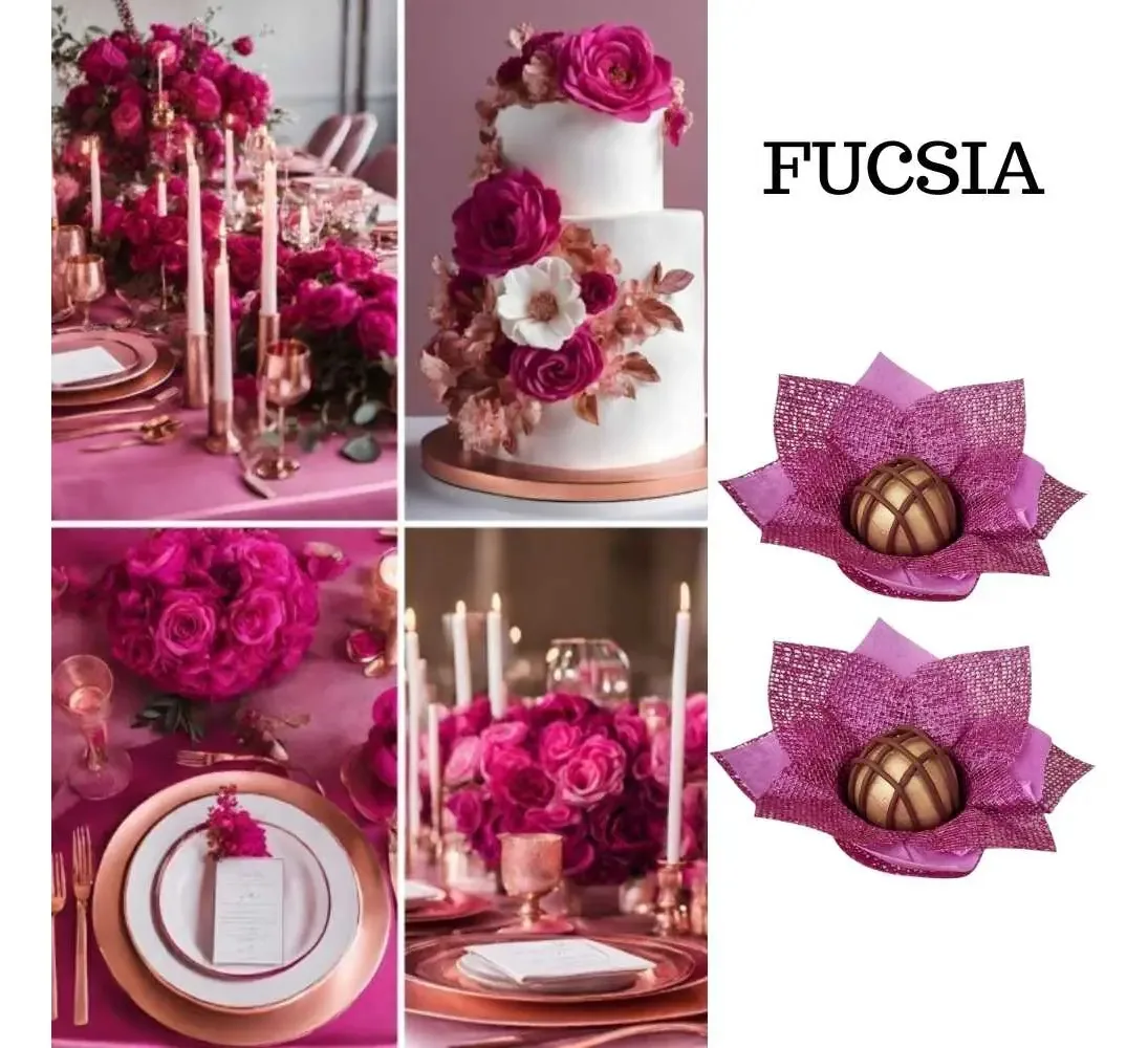 50 Forminhas Doces Modelo Rosa Nobre Casamento Aniversário Cor Fúcsia