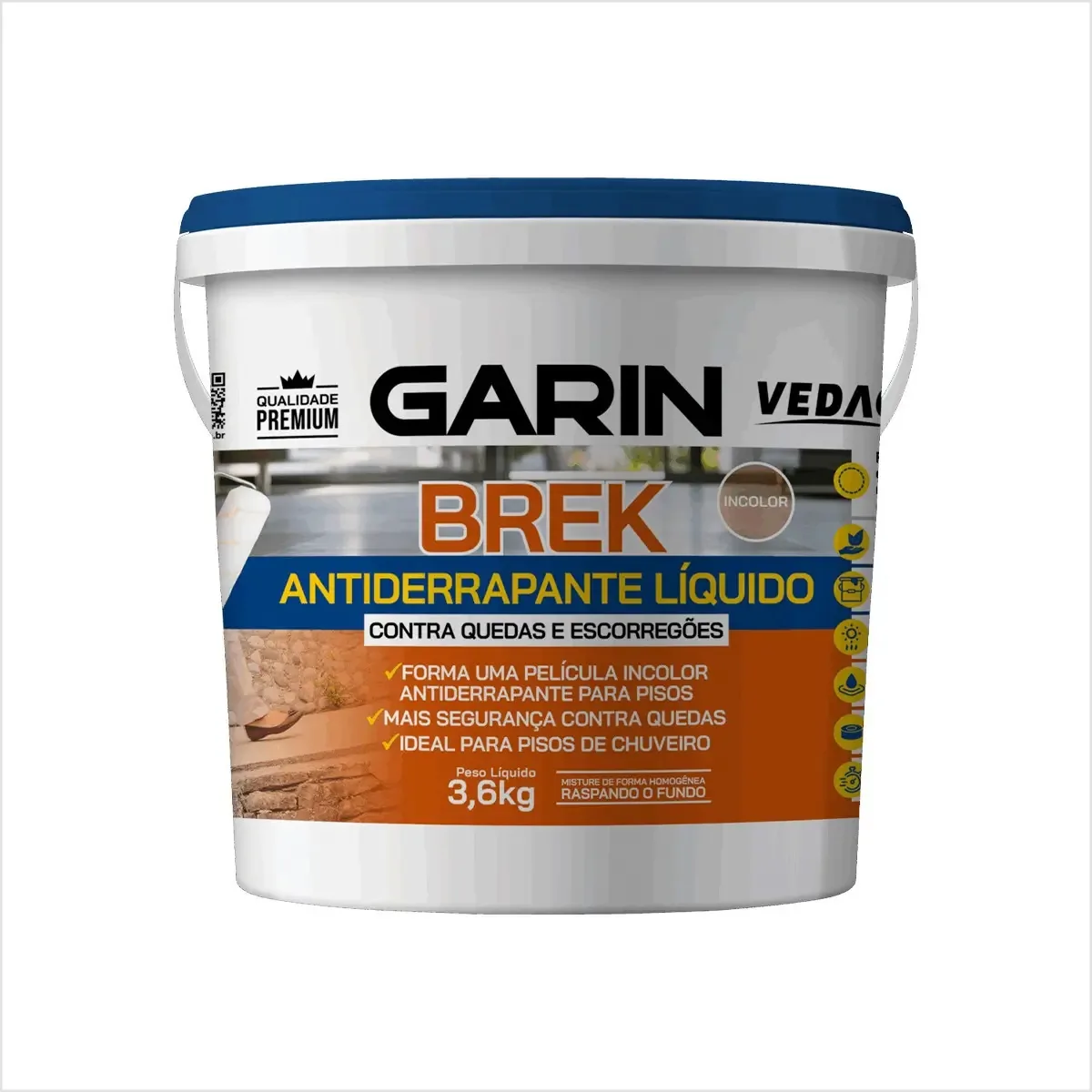 Antiderrapante Líquida Contra Quedas 3,6kg Garin Vedag Brek