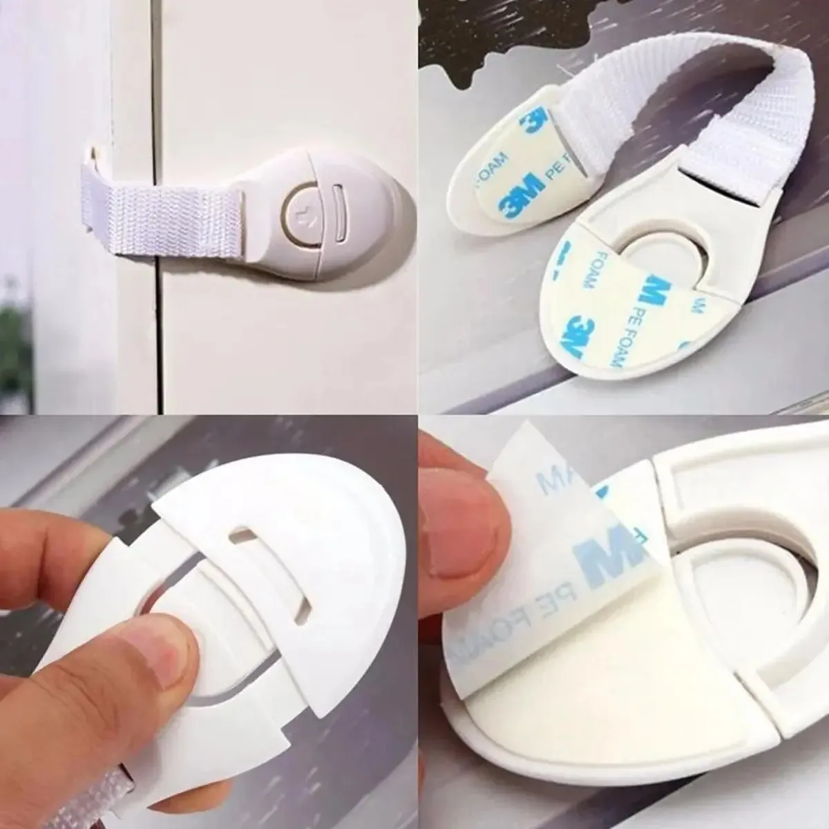 Kit 10 Travas De Gaveta Adesivo 3m Proteção Para Bebês