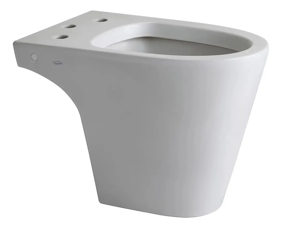 Bidê de porcelana Ferrum Marina de 3 furos com duas alças - banheiro branco