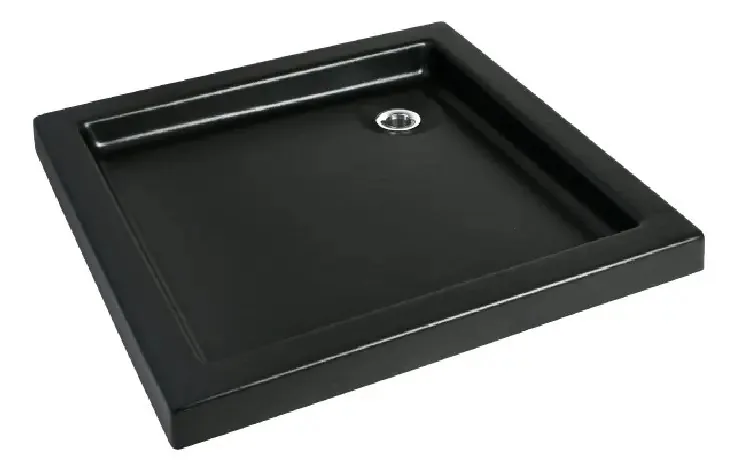 Receptáculo de chuveiro de acrílico preto Ferrum Niza Khios Ra80-ns