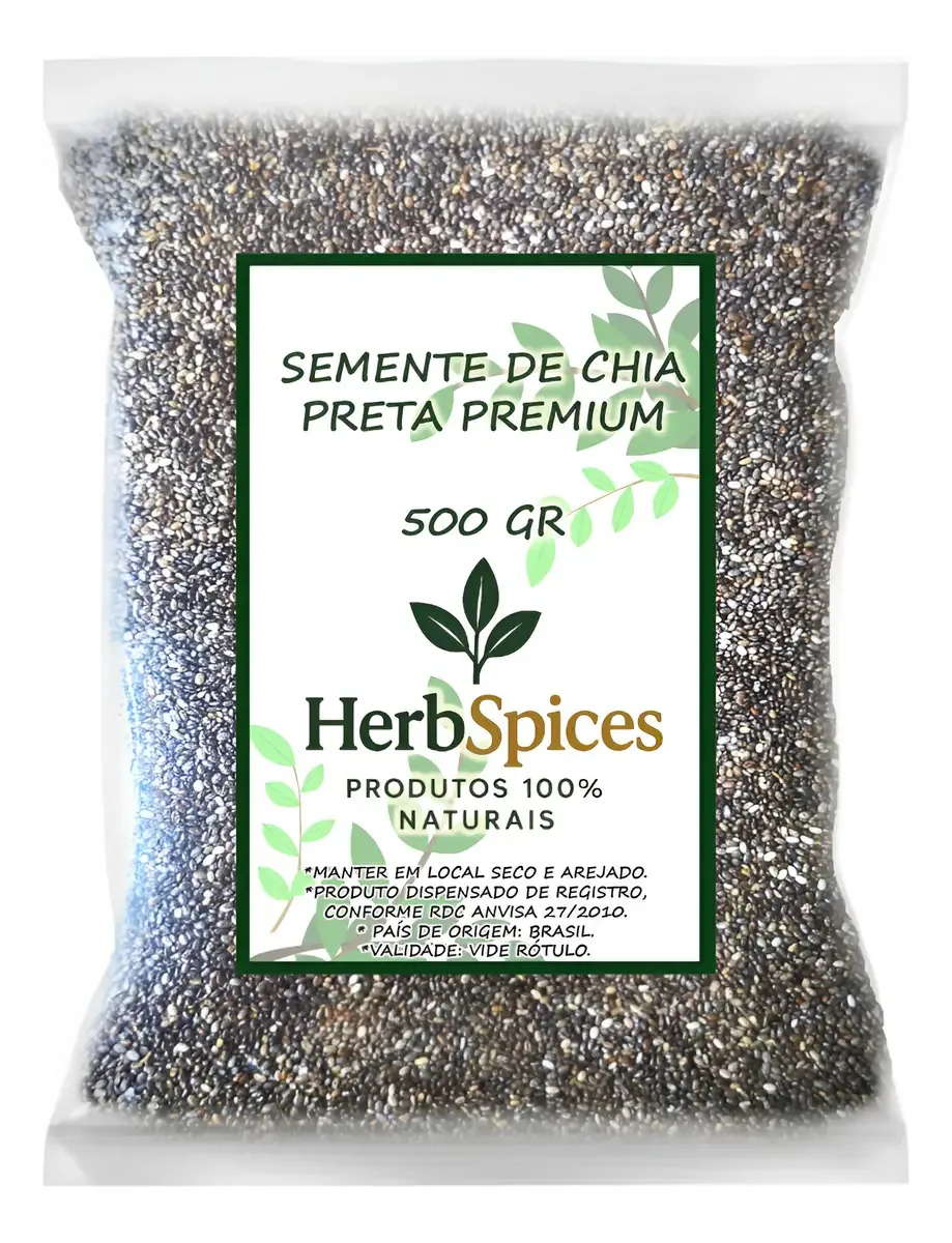 Chia Preta 500g Herbspices | Sementes Selecionadas Premium