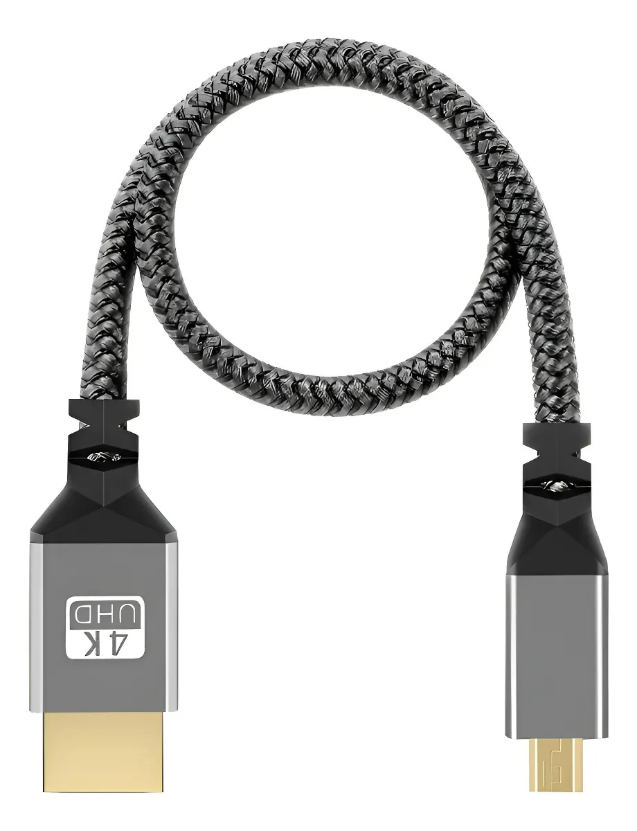 Cabo Hdmi Para Micro Hdmi 30cm Para Câmera Monitor 4k 60hz