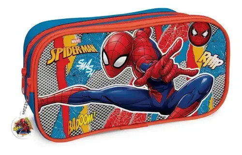 Estojo Spider-Man Spider-Man Canopla com 2 fechamentos escolares