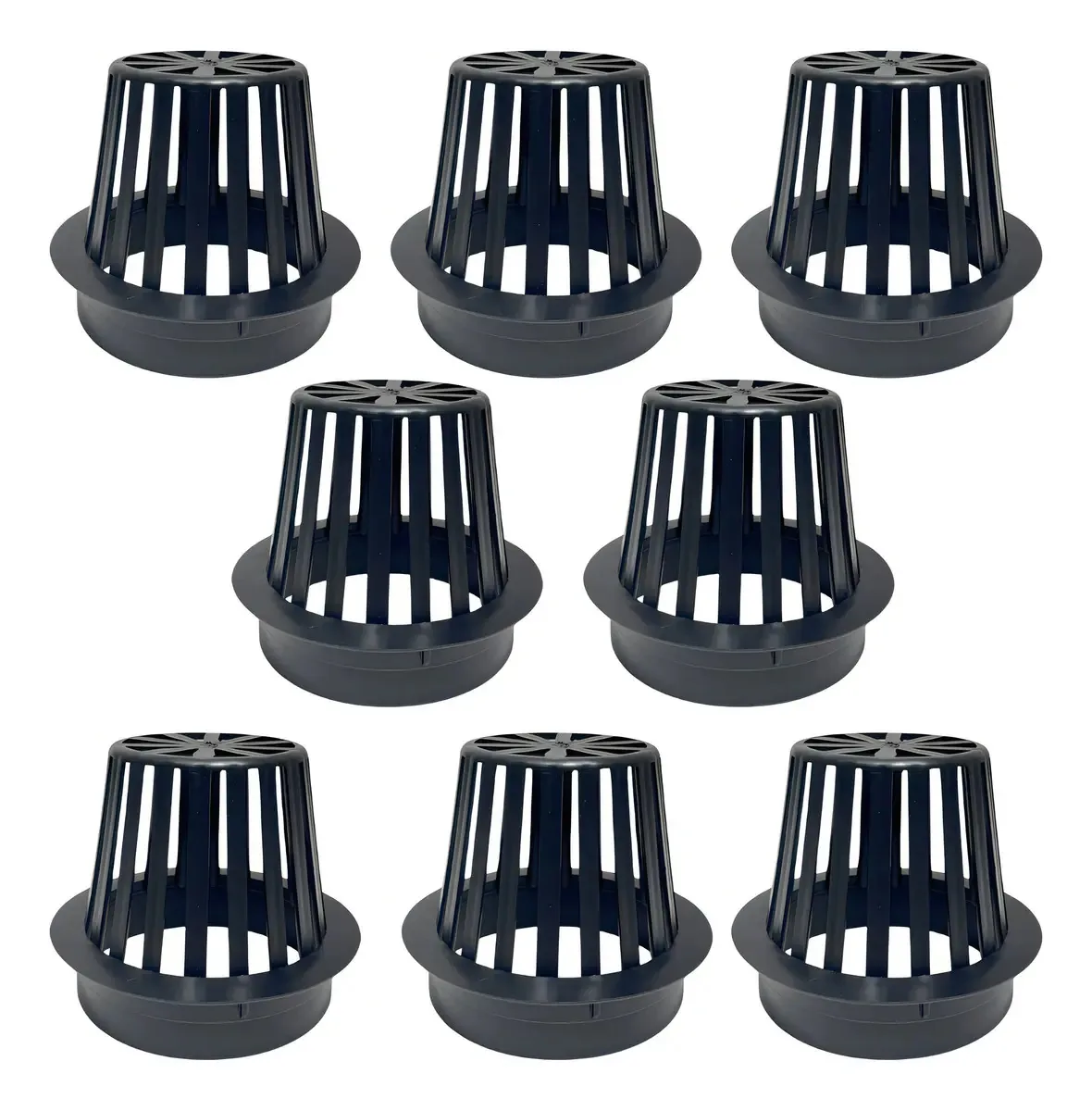 Kit 8 Ralos Ponteiras Brec Abacaxi Anti Entupimento 100mm Preto
