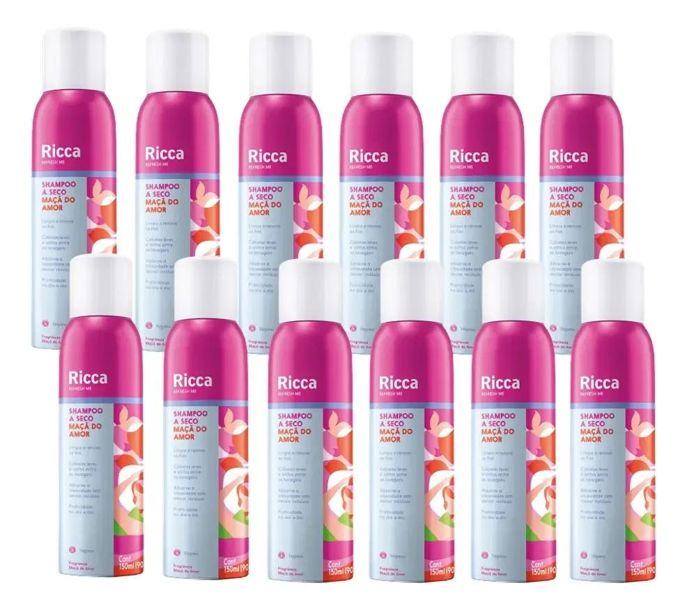 Kit 12 Shampoos A Seco Berries Antioleosidade Ricca 150ml