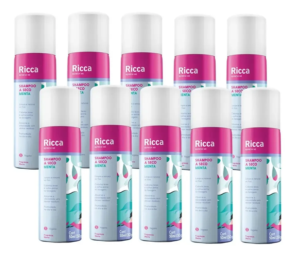 10 Shampoos A Seco Menta Fresca Antioleosidade Ricca 50ml