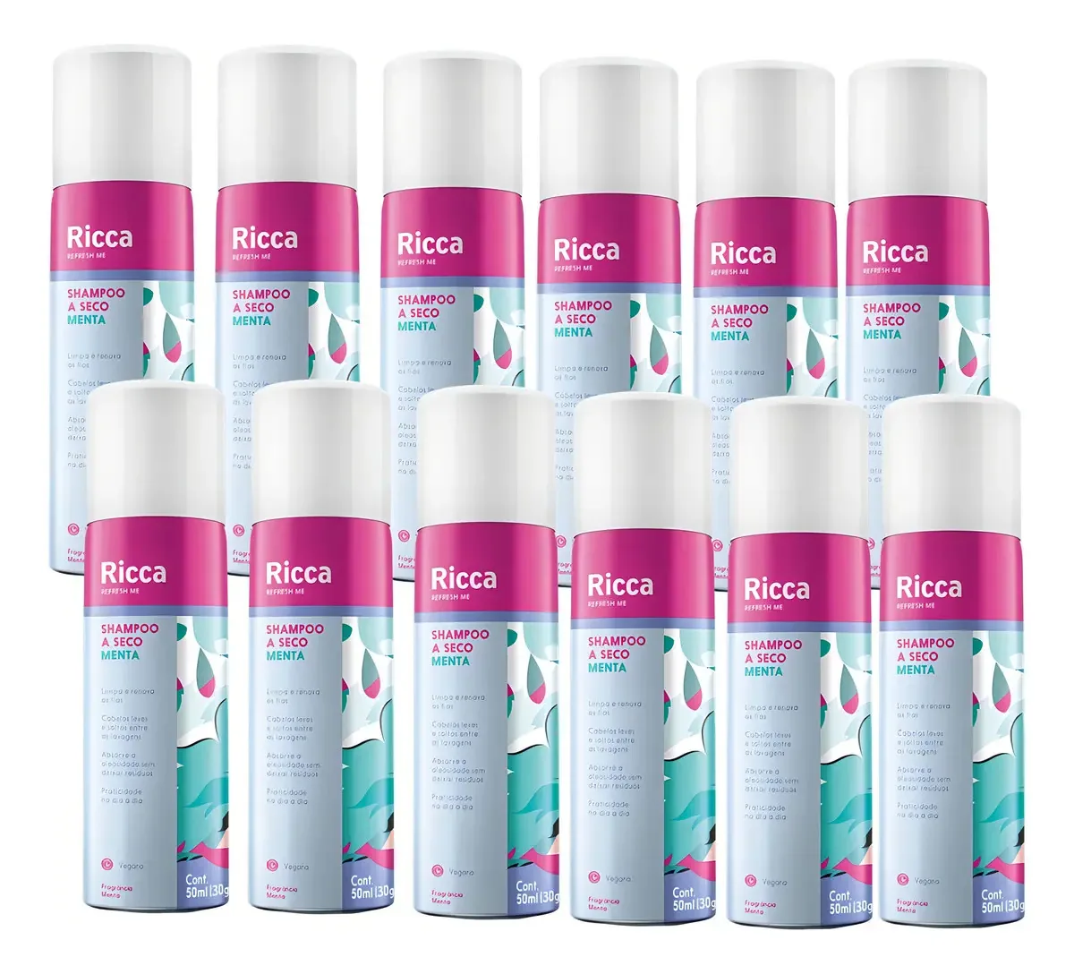 12 Shampoos A Seco Menta Fresca Antioleosidade Ricca 50ml