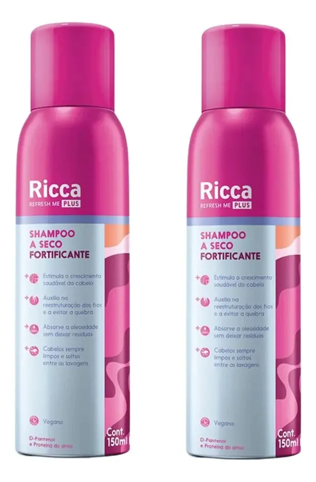 Kit 2 Shampoos A Seco Fortificante Antioleosidade Ricca 150ml
