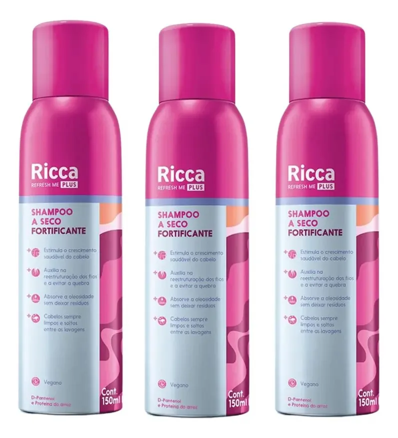 3 Shampoos A Seco Fortificante Antioleosidade Ricca 150ml