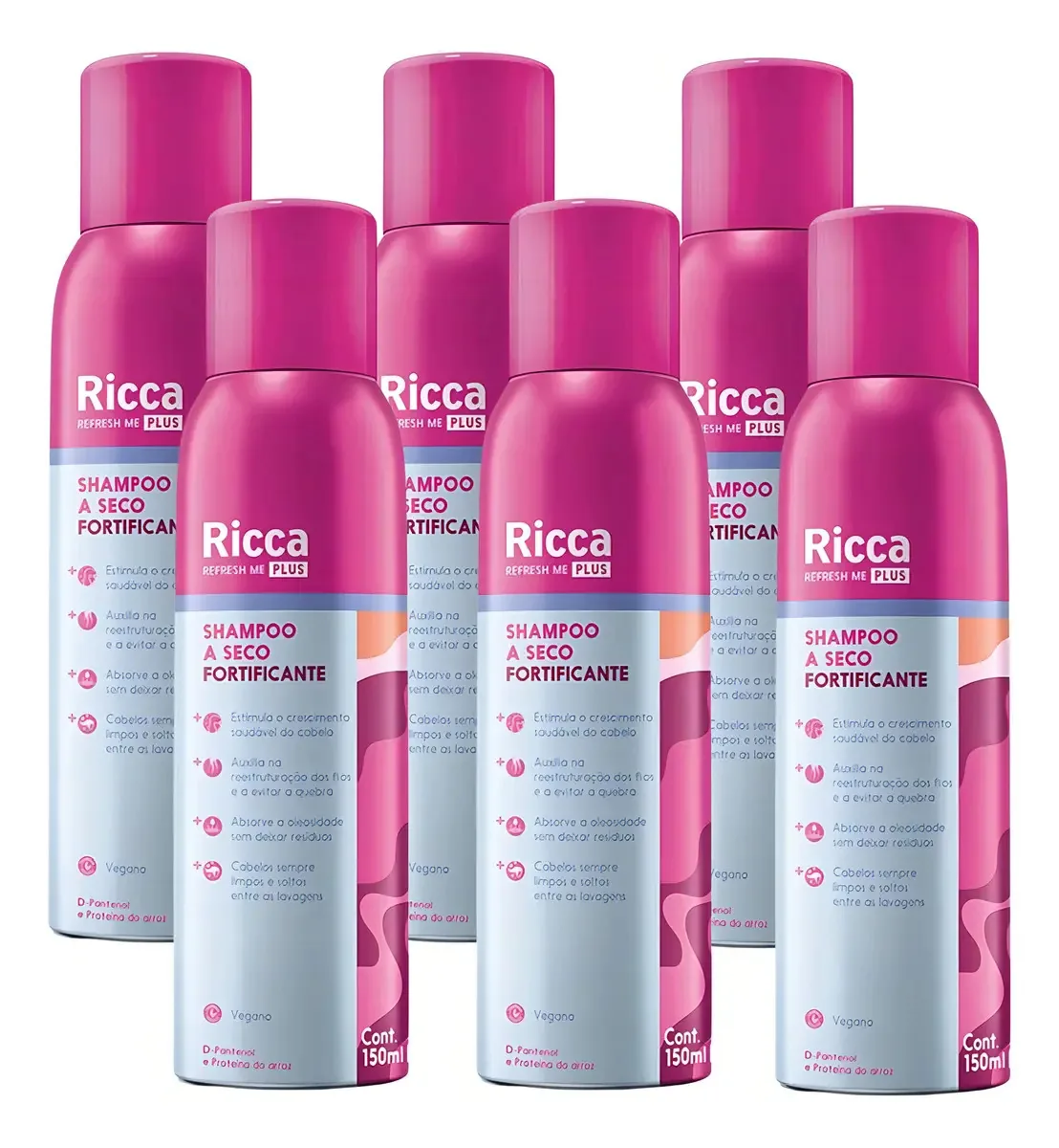 6 Shampoos A Seco Fortificante Antioleosidade Ricca 150ml