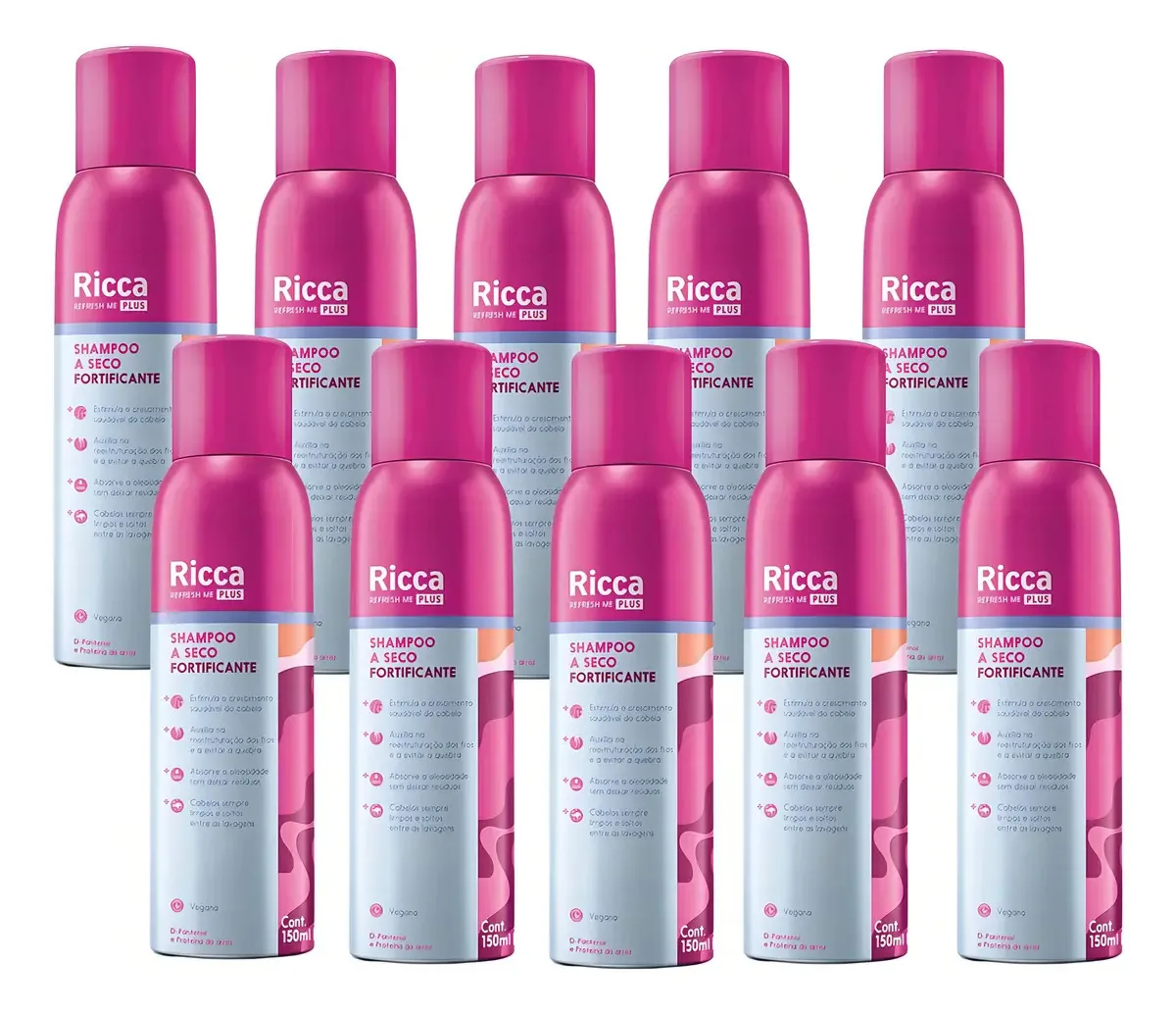 10 Shampoos A Seco Fortificante Antioleosidade Ricca 150ml