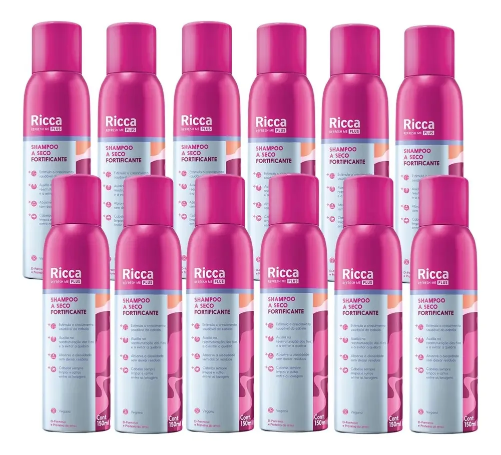 12 Shampoos A Seco Fortificante Antioleosidade Ricca 150ml