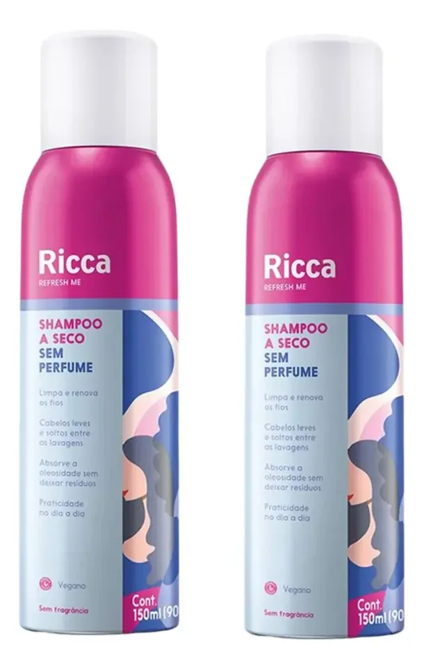 Kit 2 Shampoos A Seco Neutro Antioleosidade Ricca 150ml