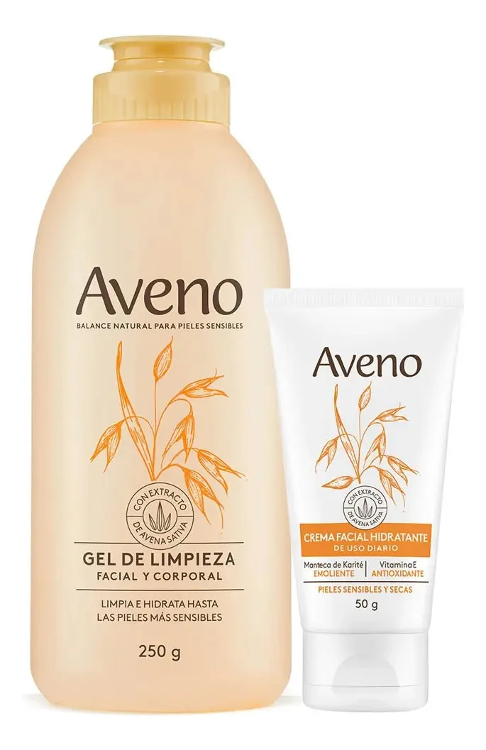 Kit de Cuidados Faciais Aveno Para Pele Sensível Seca