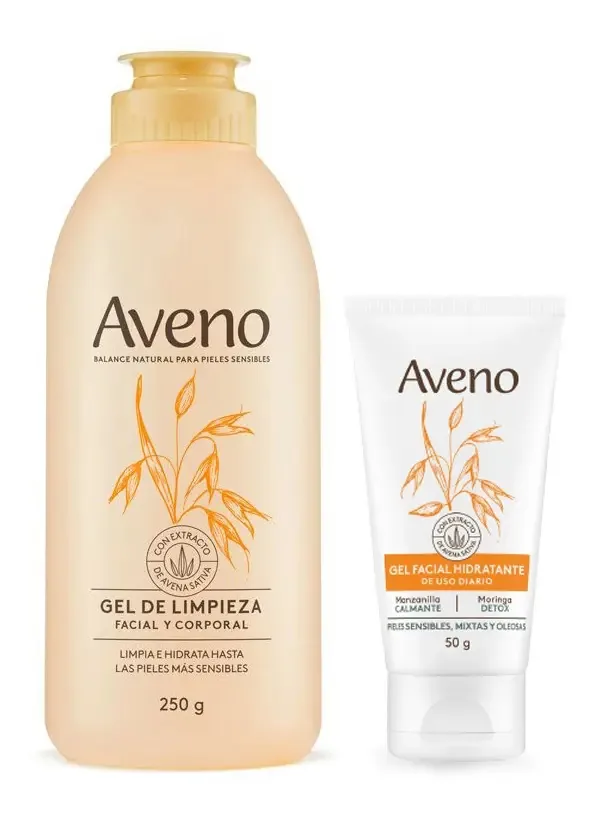 Kit de Cuidados Faciais Aveno Para Pele Sensível Mista