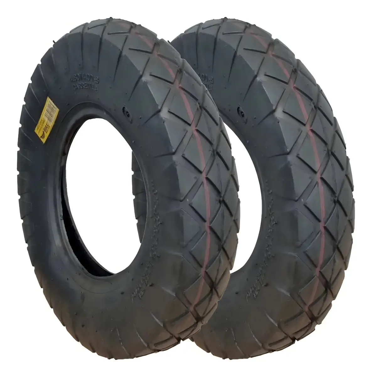 02 Pneus 400-8 Para Carrinho Carga 6 Lonas Robusto