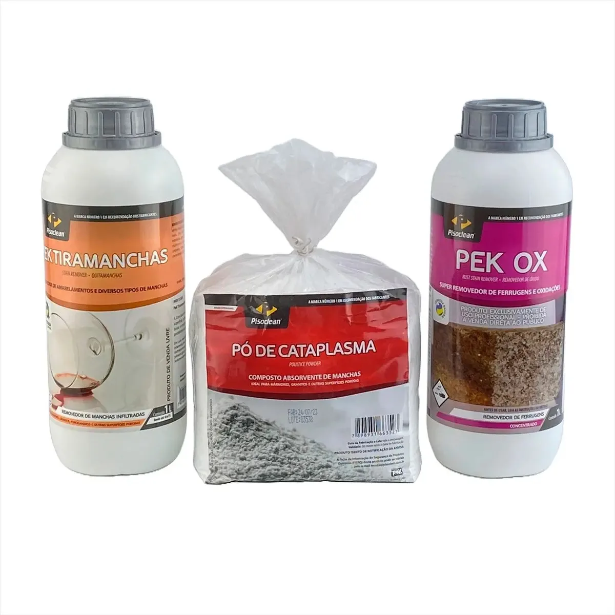 Limpadores Multifacetados C/alta Performance Pisoclean Kit 3