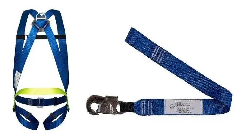Cinto Paraquedista 1 Ponto Life Cintos com Talabarte Simples Azul
