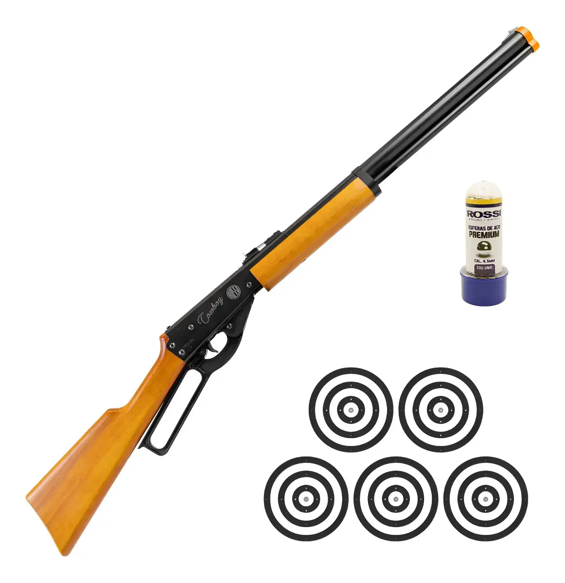 Carabina De Pressão Rossi Cowboy Madeira Spring Mostruário 4.5 Mm