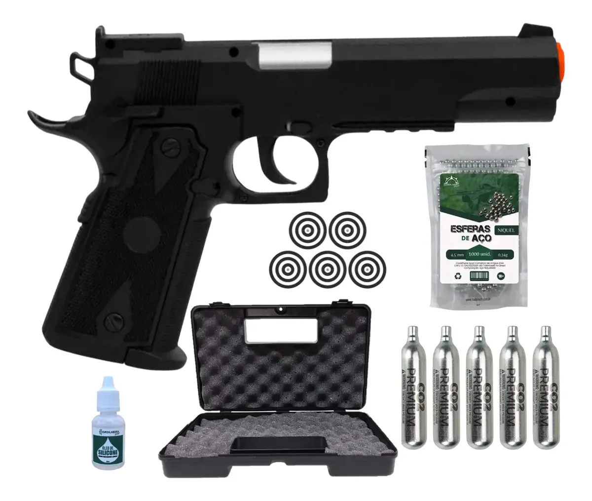 Pistola P1911 Match Semiautomatica Swiss Arms Co2 4,5mm Preto 4.5 Mm