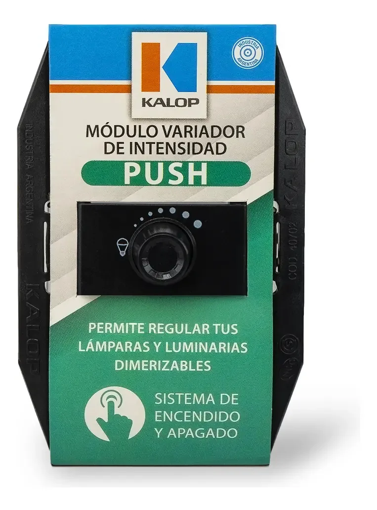 Módulo variador de luz Push Dimer adequado para lâmpada LED Kalop, cor preta