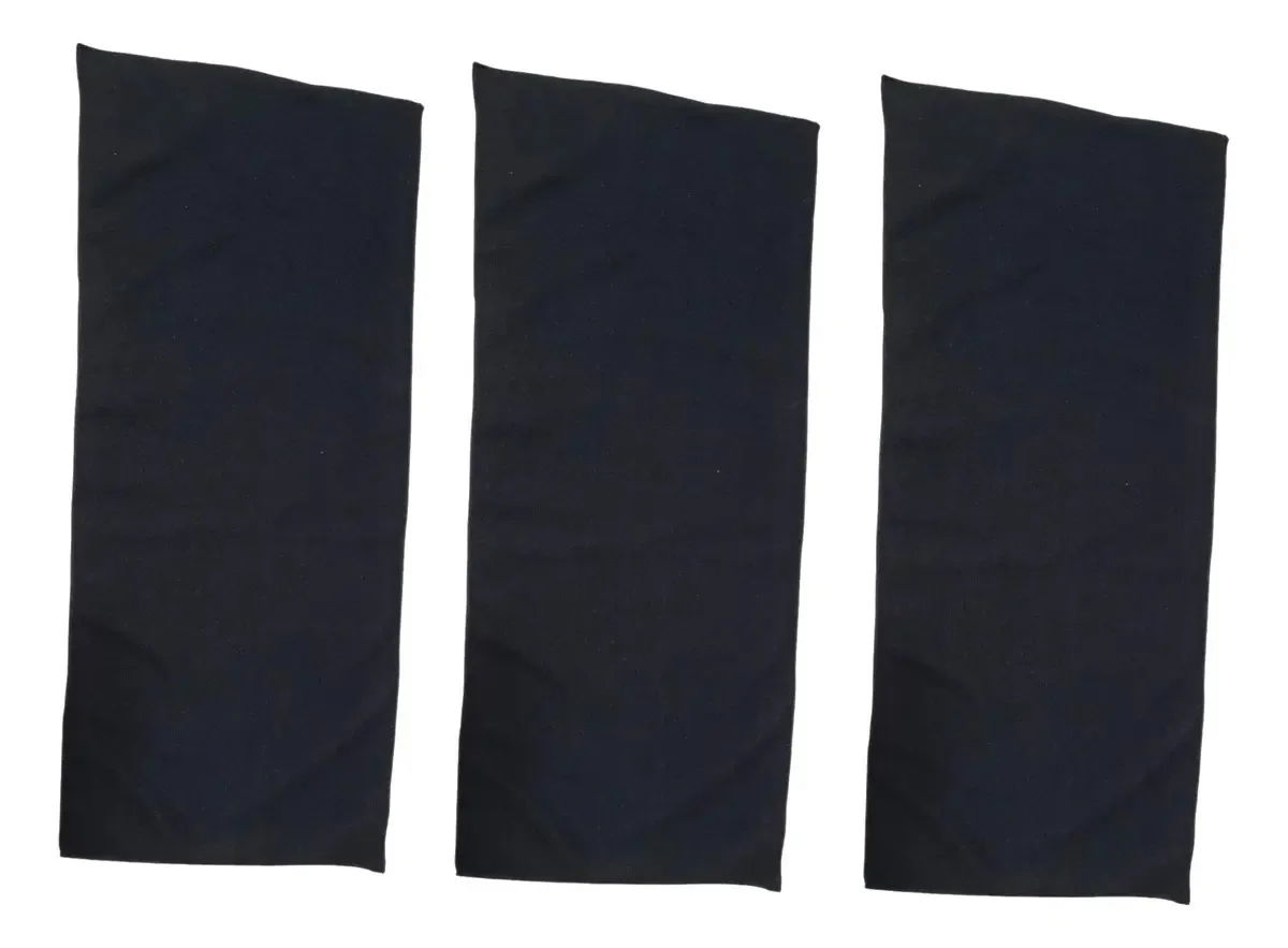 Kit Com 3 Toalhas De Academia De Microfibra Preto
