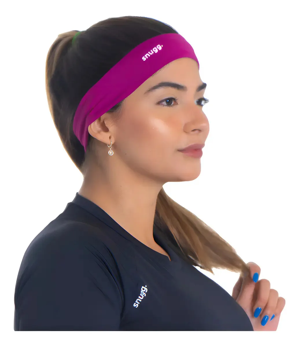 Faixa De Cabelo Elástica Headband Esportiva Proteção Uv50+ Cor Roxo Tamanho Único