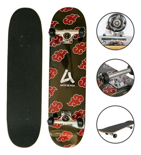 Skate Semi Profissional E Iniciante Skat Completo Skateboard Cor Akatsuki