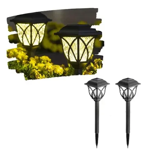 Kit 2 Luminárias Espeto Estaca Colonial Mini Poste Painel