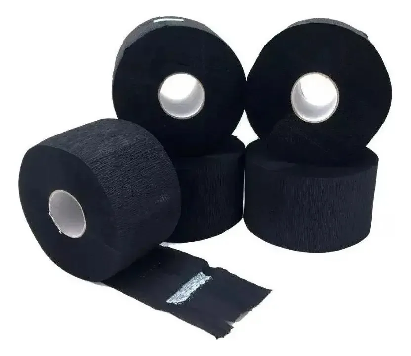 Kit 500 Golas Higiênicas Pretas Barbeiro Protetor Pescoço