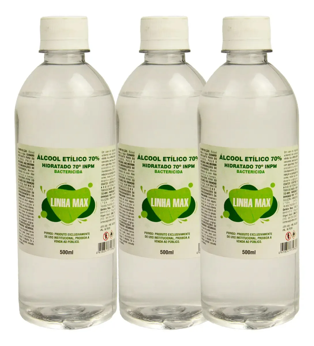 Kit Álcool Etílico 70% 1500ml Limpeza Geral Antigerme Togmax