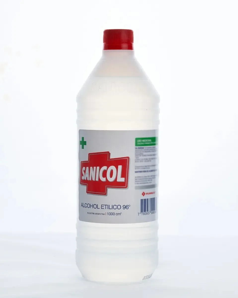 Caja Cerrada Álcool Etílico 96% Sanicol X 1 Litro X 12 Uni