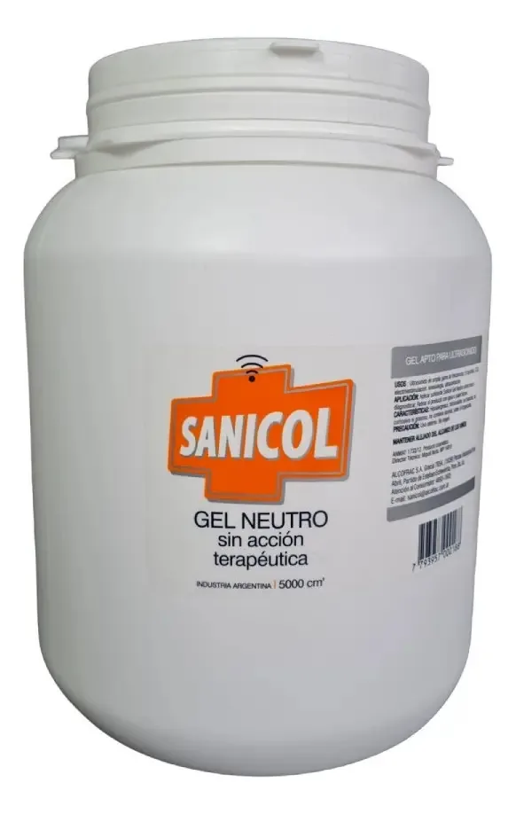 Gel neutro para depilação, ultrassom, cinesiologia Sanicol 5kg