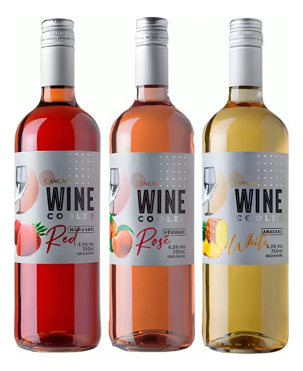 Kit 3 Vinho Canção Wine Cooler Morango, Abacaxi E Pessêgo