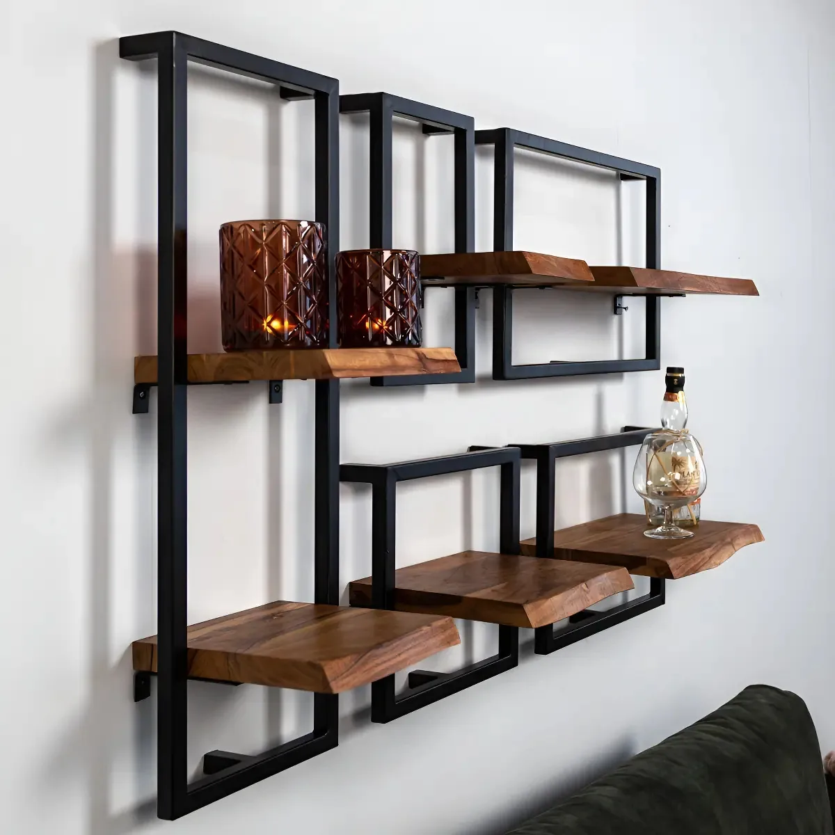 Estante Industrial Multiuso Madeira e Aço 5 Prateleiras 190x80x40cm