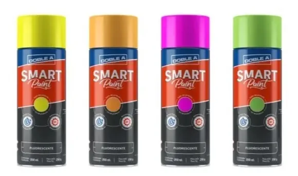 Tinta em aerossol Fluo 350 ml, cores de secagem rápida, amarelo fluorescente